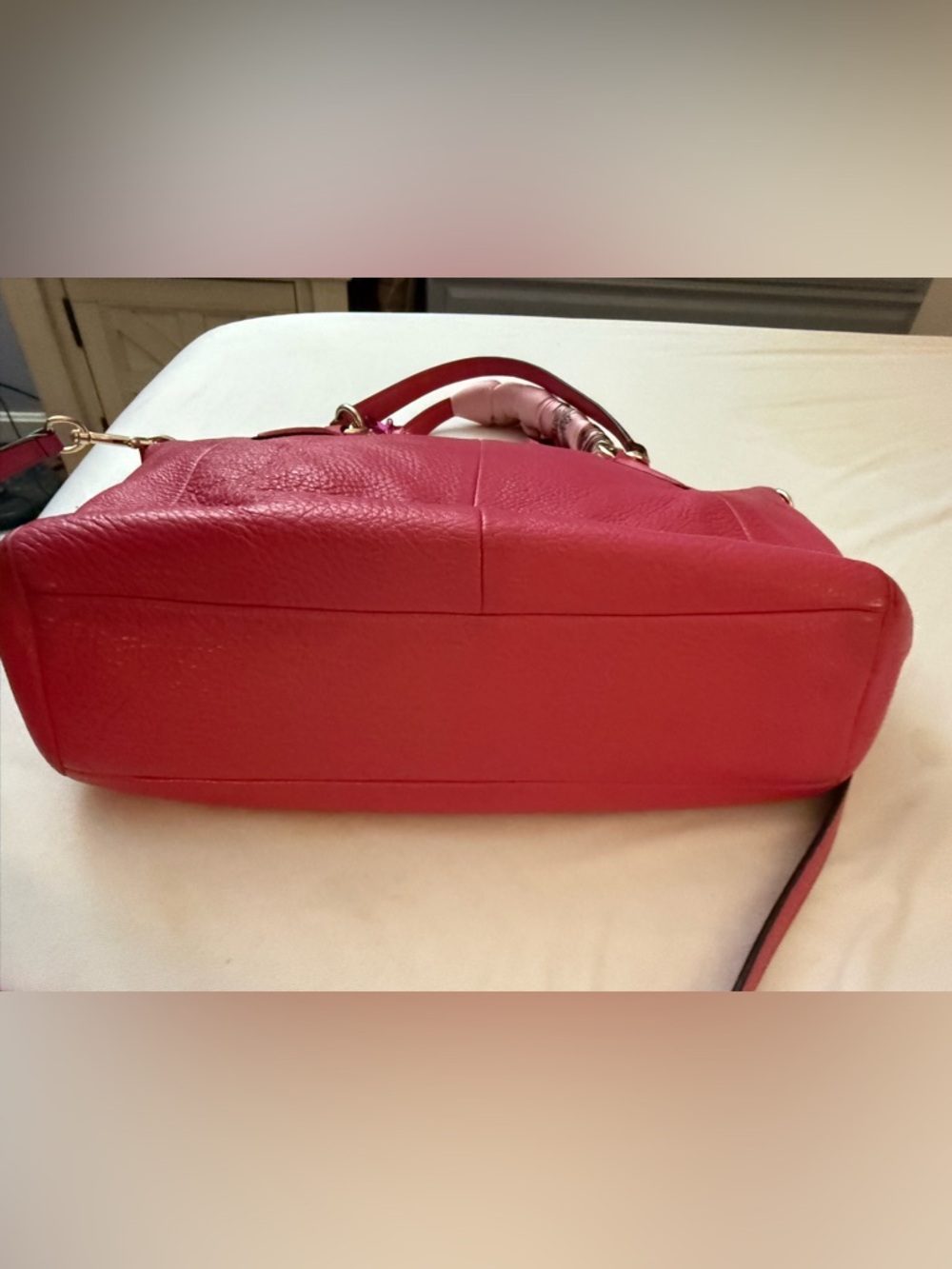 RARE Vintage Coach Small Kelsey Satchel in Fuchsia Pebble Leather - Picture 7 of 11